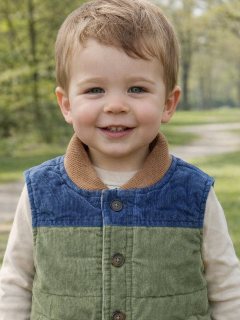 NWT OshKosh B’Gosh Baby Boy Corduroy Puffer Vest Sleeveless Quilted Jacket 2T - Picture 2 of 4